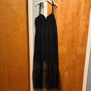 Lulu's Black Maxi Dress with Spaghetti Straps